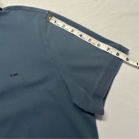 Michael Kors Polo Shirt Mens Size L Short Sleeve Logo Preppy Classic Blue - Picture 8 of 10